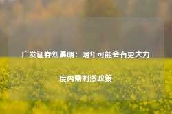 广发证券刘晨明：明年可能会有更大力度内需刺激政策